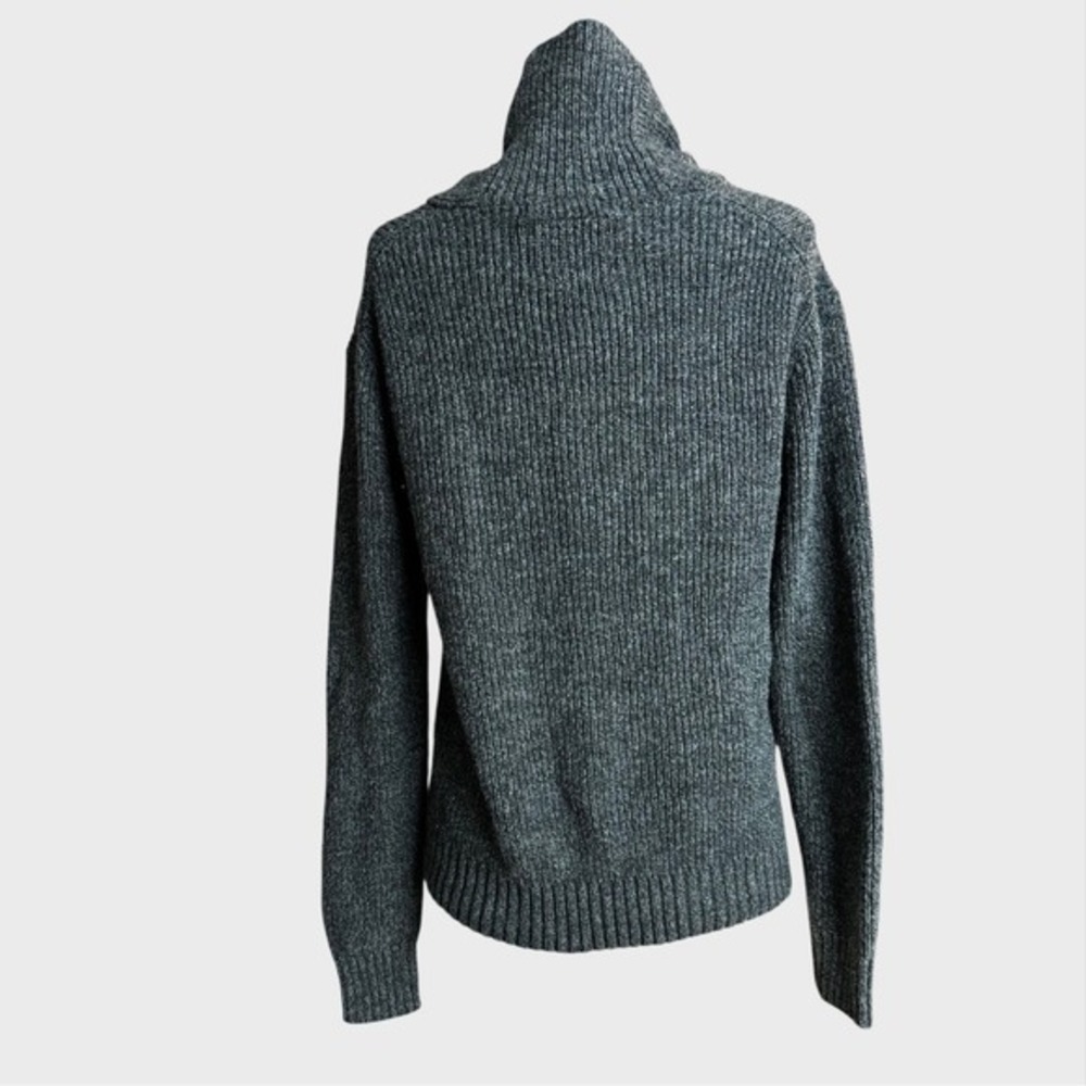 Small Unisex American Eagle Wool Blend Mock Neck Dark Gray Sweater Preppy - Picture 4 of 8
